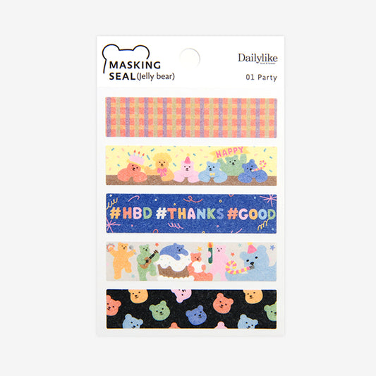 Dailylike Jelly Bear Masking Seal  - 01 Party