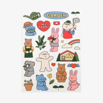 Dailylike My Buddy Clear Remover Sticker - 02 Garden