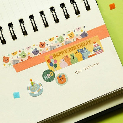 Dailylike Jelly Bear Masking Seal 2.0 - 02 Happy Birthday