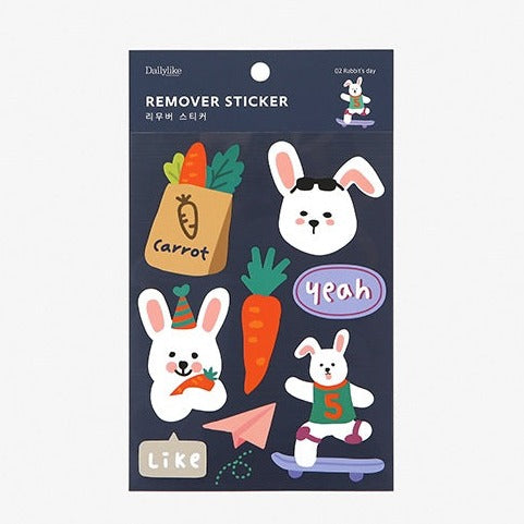 Dailylike Remover Sticker - 02 Rabbit's Day