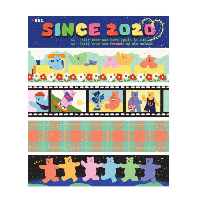Dailylike Jelly Bear Masking Seal  - 02 Retro