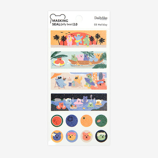 Dailylike Jelly Bear Masking Seal 2.0 - 03 Holiday