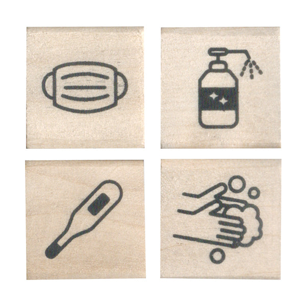 Kodomo No Kao Bullet Journal Stamps 4 Pieces Set - Infection Control