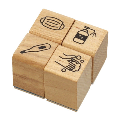 Kodomo No Kao Bullet Journal Stamps 4 Pieces Set - Infection Control