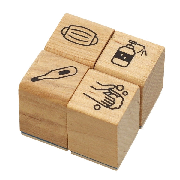 Kodomo No Kao Bullet Journal Stamps 4 Pieces Set - Infection Control