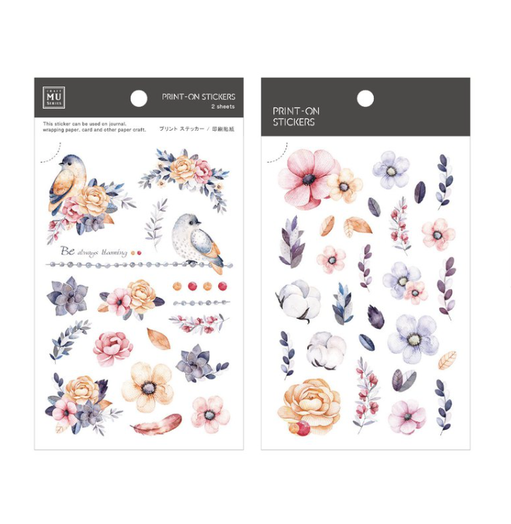MU Lifestyle Print-On Stickers - 040 Blooming with Birds