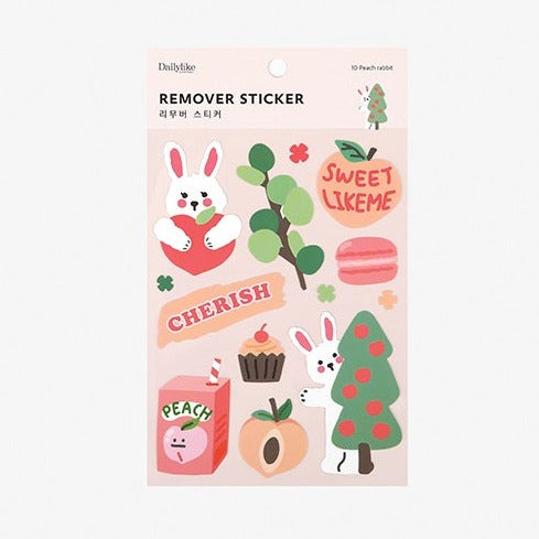 Dailylike Remover Sticker - 10 Peach Rabbit
