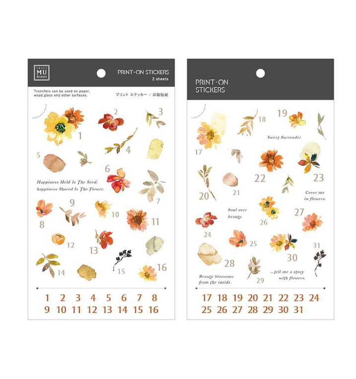 MU Lifestyle Print-On Stickers - 167 Orange Blossom (with dates)