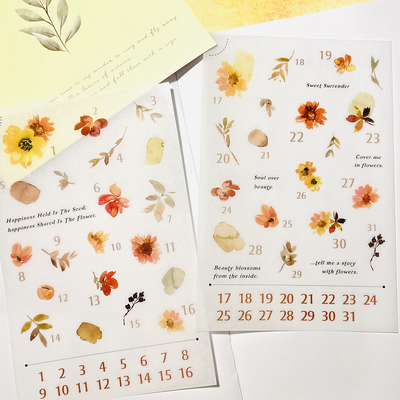 MU Lifestyle Print-On Stickers - 167 Orange Blossom (with dates)