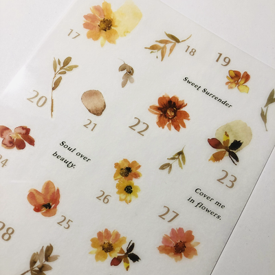 MU Lifestyle Print-On Stickers - 167 Orange Blossom (with dates)