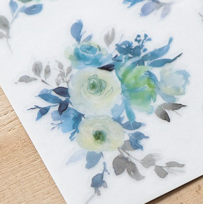 MU Lifestyle Print-On Stickers - 191 Cerulean Roses