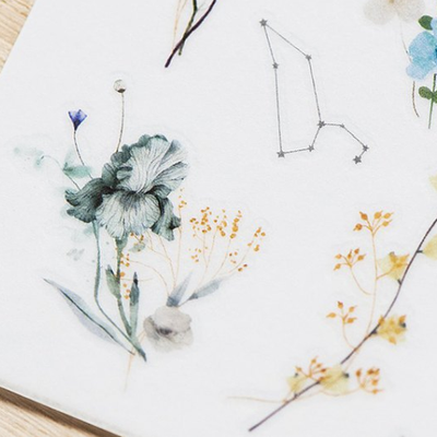 MU Lifestyle Print-On Stickers - 196 Summer Night Wild Flowers
