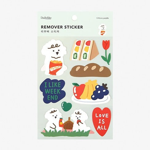 Dailylike Remover Sticker - 11 Picnic Poodle