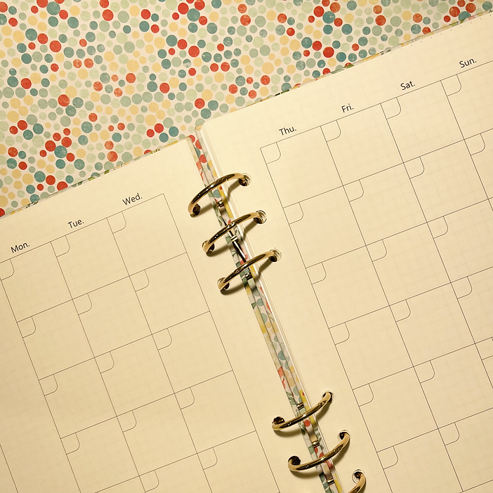 Miyu A5 Planner Refill - Monthly Calendar