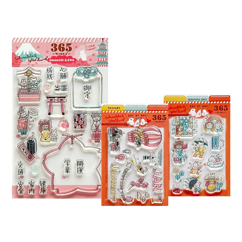 [LIMITED EDITION] Sakuralala x Igloo*Dining* 365™ Clear Stamps - January Set with Washi Sheets