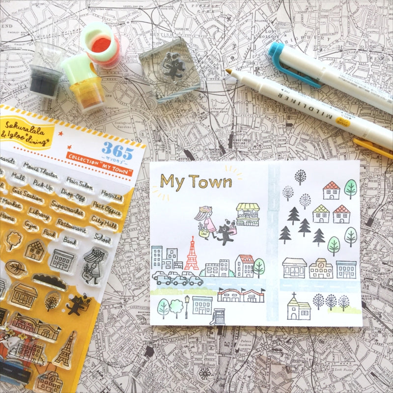 Sakuralala x Igloo*Dining* 365™ Clear Stamps - My Town