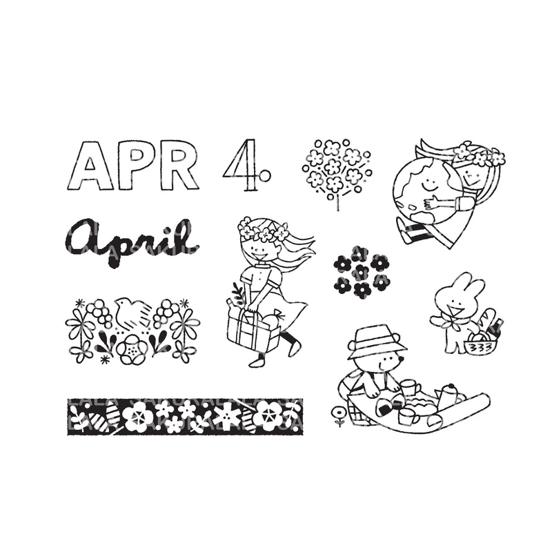 Sakuralala x Igloo*Dining* 365™ Clear Stamps - April