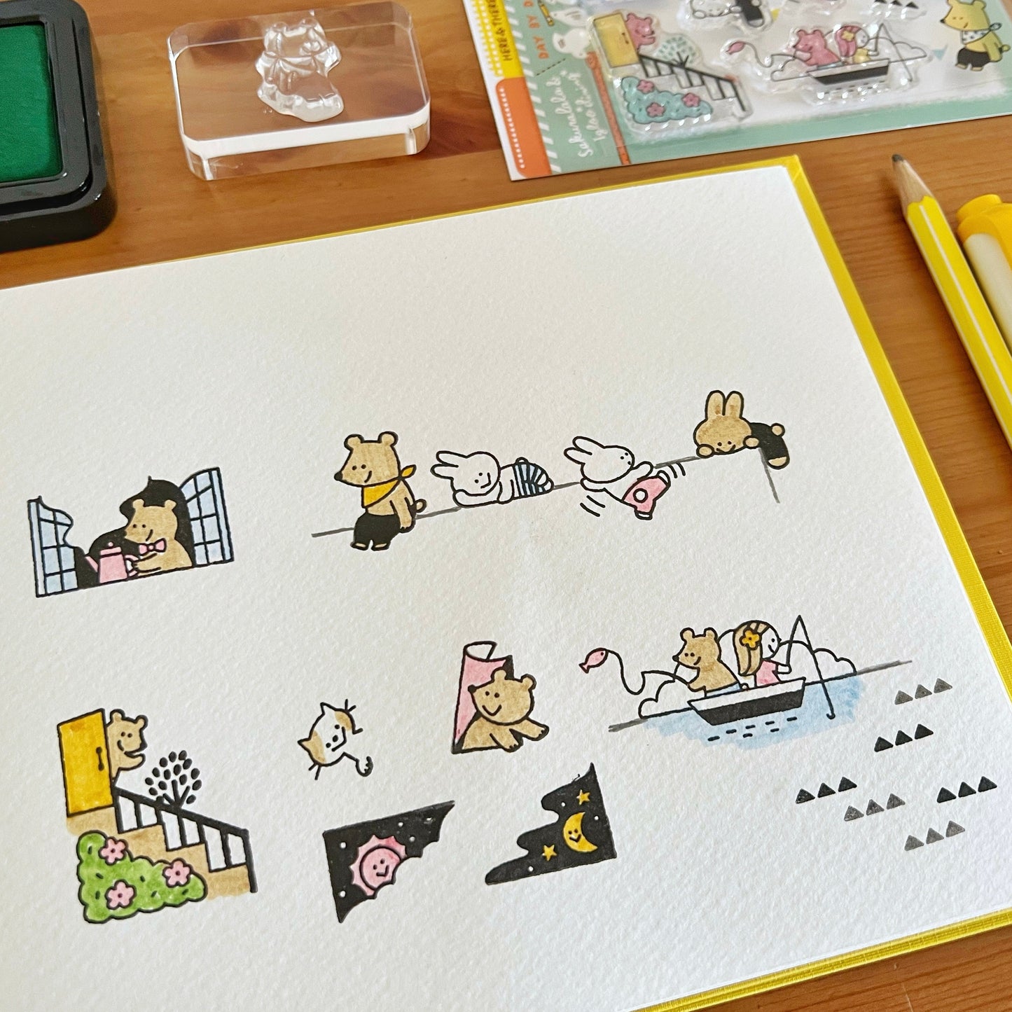 [LIMITED EDITION] Sakuralala x Igloo*Dining* 365™ Clear Stamps - March Set with Washi Sheets