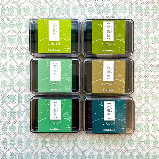 Shachihata Iromoyo Ink Pads - Green Series