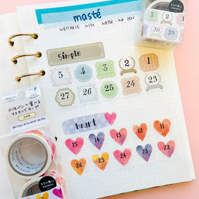 Mark's Masté Writable Perforated Masking Tape with Dates - Heart