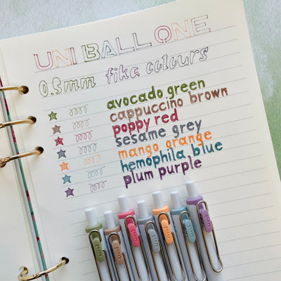 Uni-ball One Gel Pens 0.5mm - Fika Colours