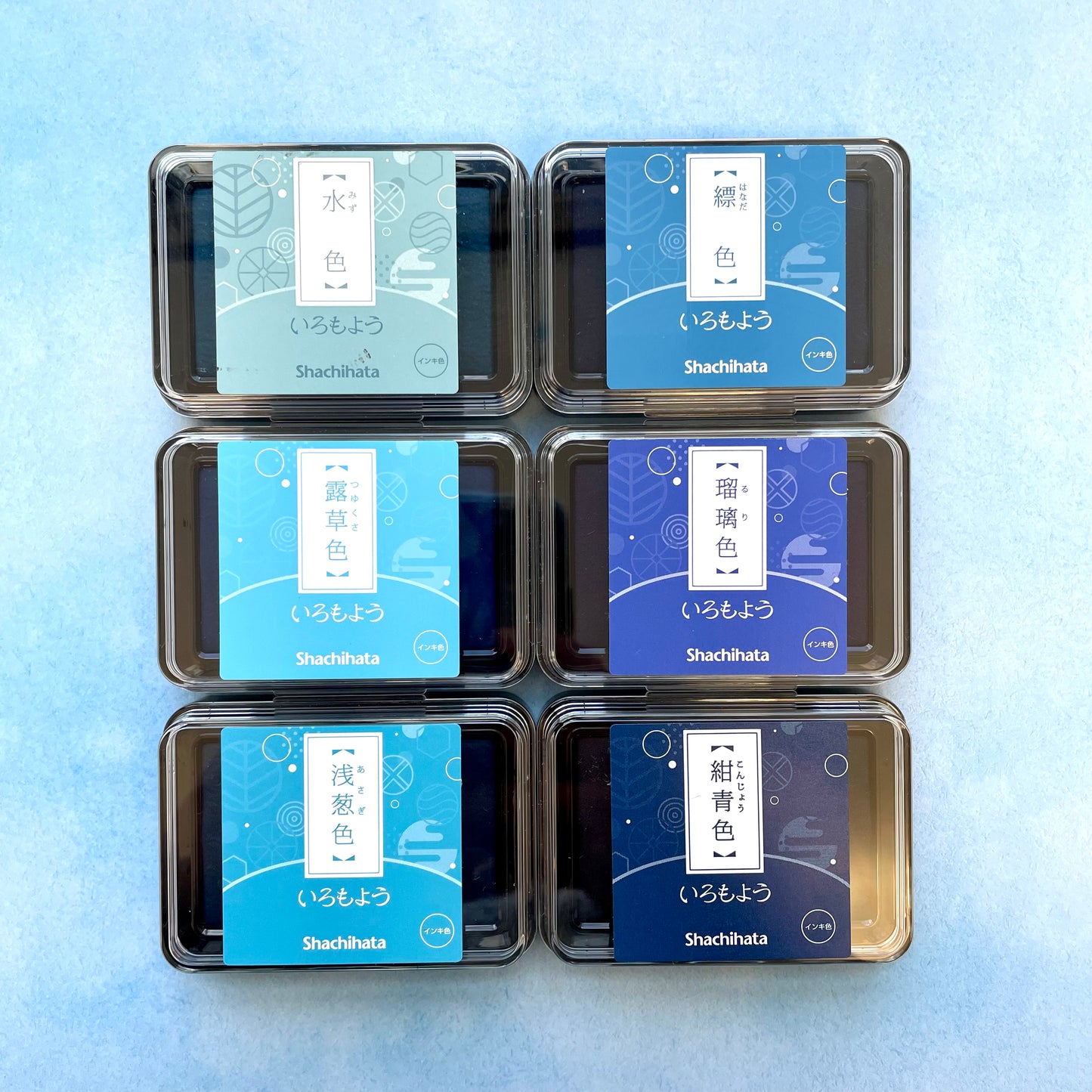 Shachihata Iromoyo Ink Pads - Blue Series