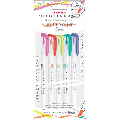 Zebra MILDLINER Double Ended Brush Pen Set - Refresh Bright