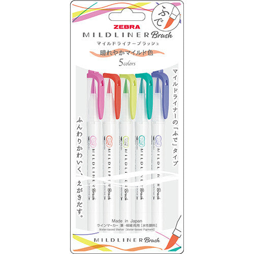 Zebra MILDLINER Double Ended Brush Pen Set - Refresh Bright