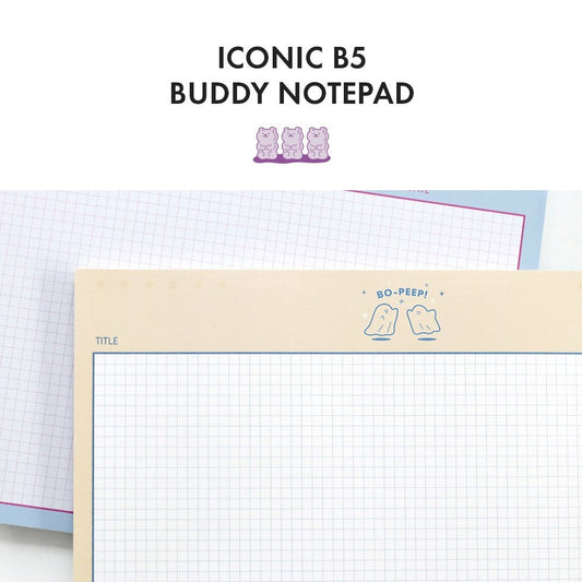 Iconic B5 Buddy Grid Notepad (Horizontal)