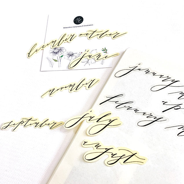 Mstandforc Calligraphy Month Stickers
