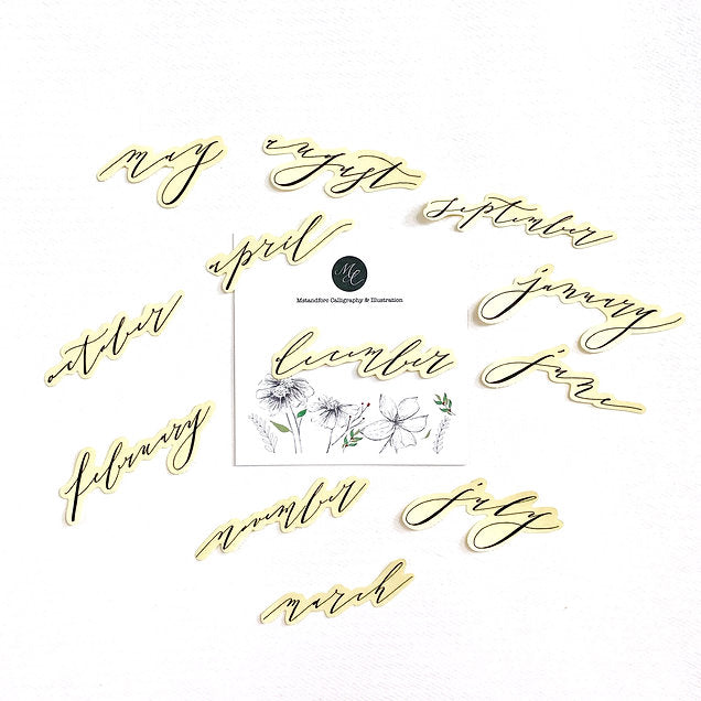 Mstandforc Calligraphy Month Stickers
