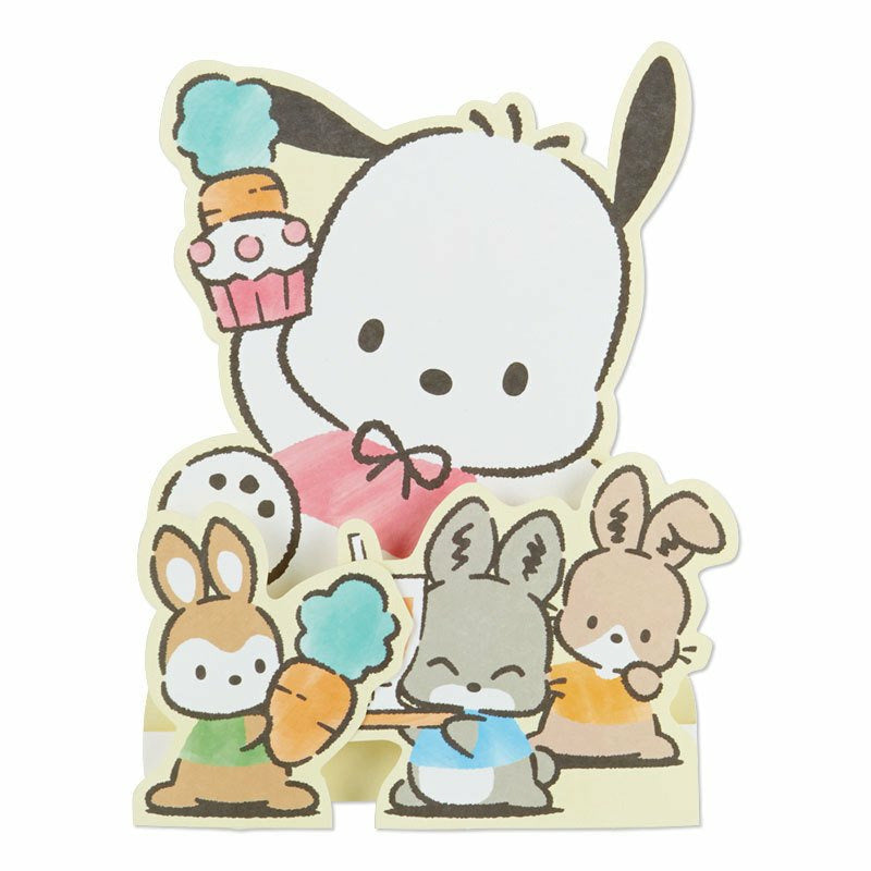 Sanrio Multipurpose Greeting Card with Stickers - Pochacco Carrot Cake