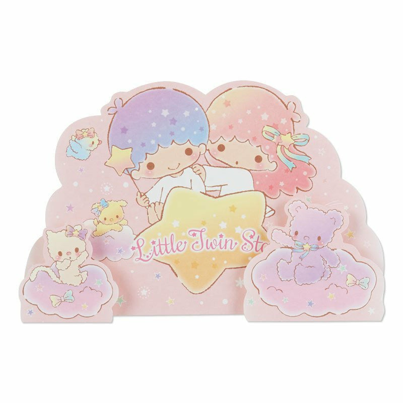 Sanrio Multipurpose Greeting Card with Stickers - Little Twin Stars Pink Starry Sky