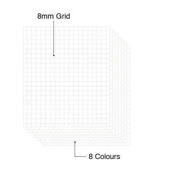 Jam Studio A6 Wide Colour Refill - 8mm Grid