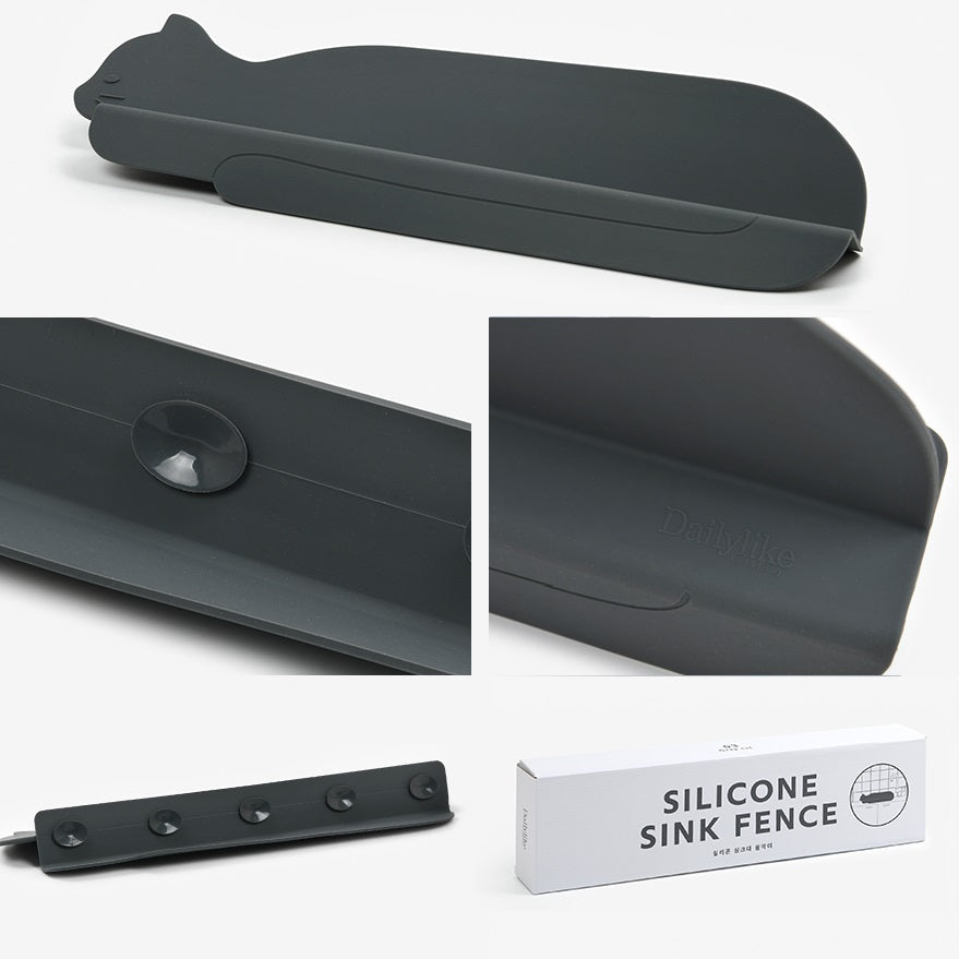 Dailylike Bonbon Silicone Sink Fence - Grey Cat