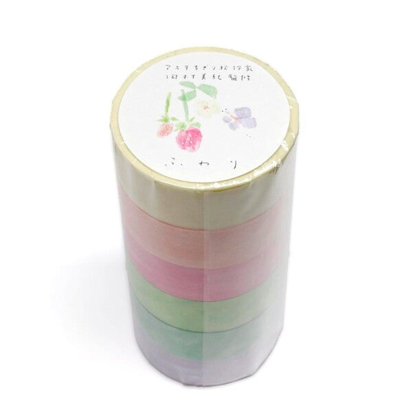 Kamiiso Sansyo Saien x Miki Tamura Masking Tape 6 Colour Set - Flora