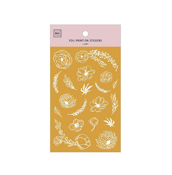 MU Lifestyle Gold Foil Print-On Sticker - Golden Lotus & Roses