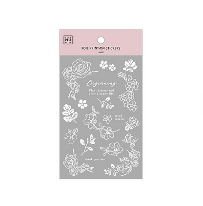MU Lifestyle Silver Foil Print-On Sticker - Silver Flower Dance