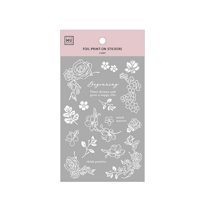 MU Lifestyle Silver Foil Print-On Sticker - Silver Flower Dance