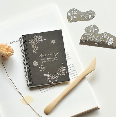 MU Lifestyle Silver Foil Print-On Sticker - Silver Flower Dance