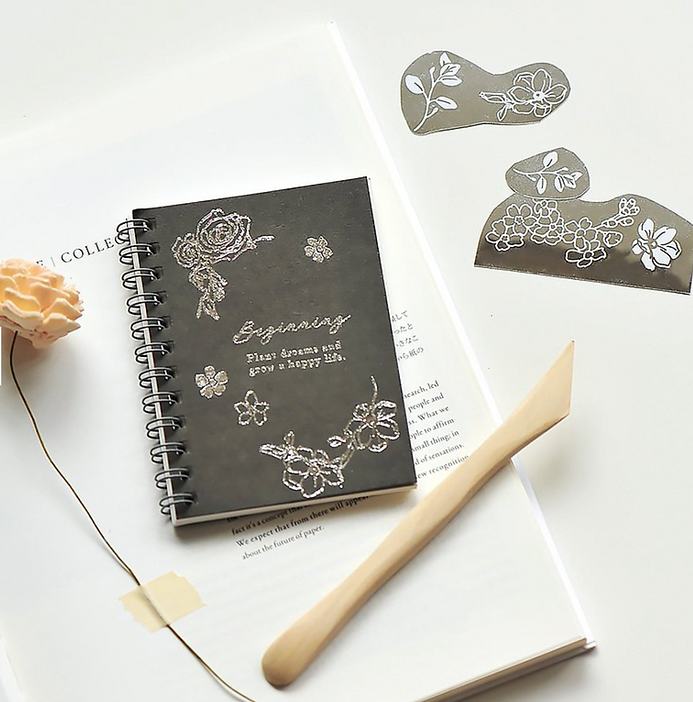 MU Lifestyle Silver Foil Print-On Sticker - Silver Flower Dance