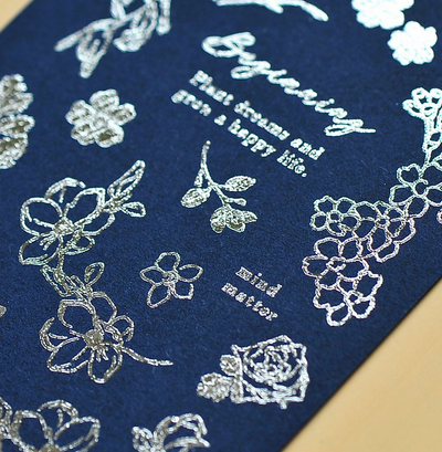 MU Lifestyle Silver Foil Print-On Sticker - Silver Flower Dance
