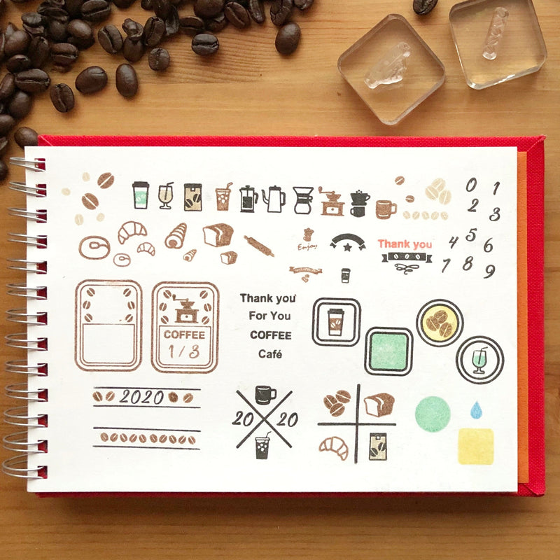 Sakuralala x Fukuwake Hanko Clear Stamps - Coffee