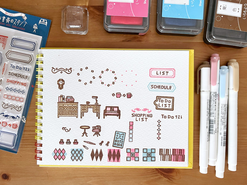 Sakuralala x Fukuwake Clear Stamps - Retro Study