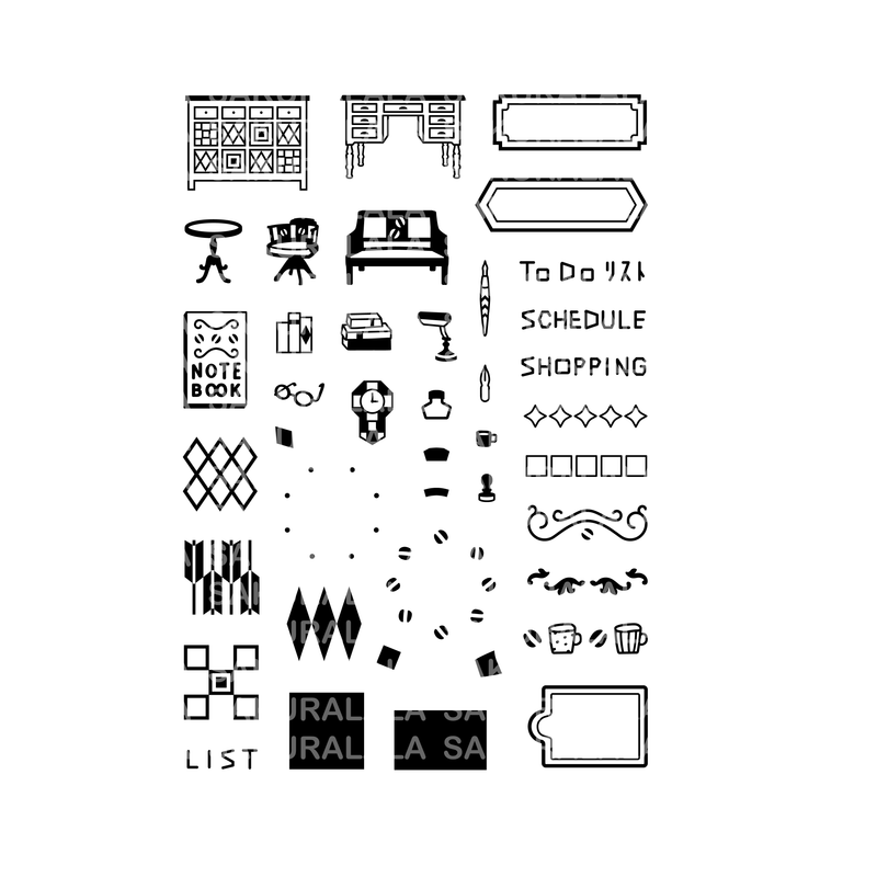 Sakuralala x Fukuwake Clear Stamps - Retro Study