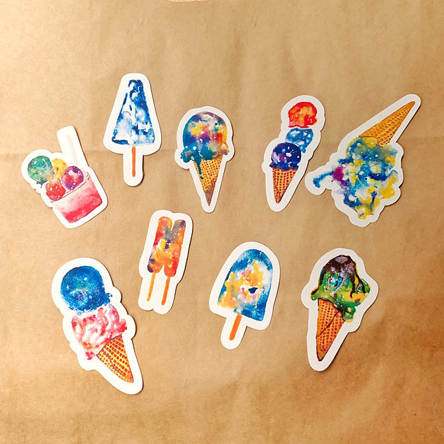 Mstandforc Galaxies Ice-cream Stickers