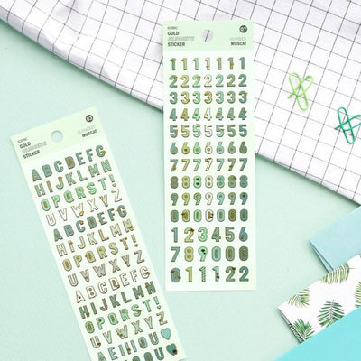 Iconic Gold Silhouette Alphabet & Number Stickers