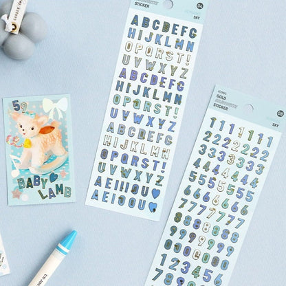 Iconic Gold Silhouette Alphabet & Number Stickers