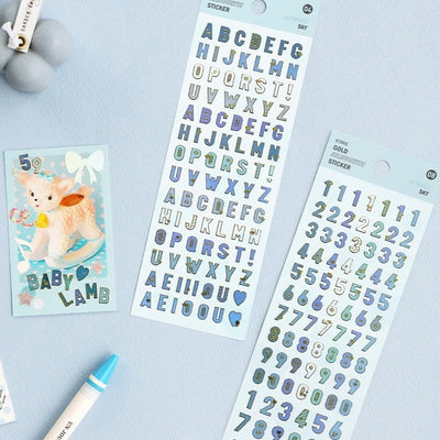 Iconic Gold Silhouette Alphabet & Number Stickers