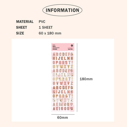 Iconic Gold Silhouette Alphabet & Number Stickers